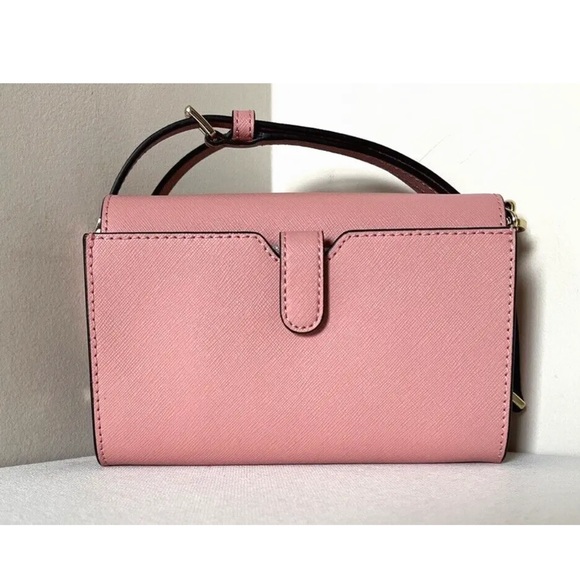 New Michael Kors Jet Set Travel Medium Phone Crossbody Saffiano Leather Primrose - Picture 2 of 7